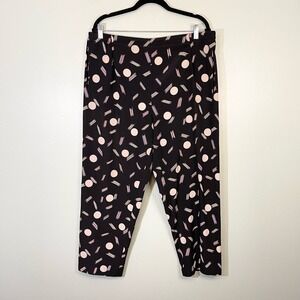 Oscar de la Renta Women's Polka Dots Brush Casual Capri Trouser Pants Size 2X